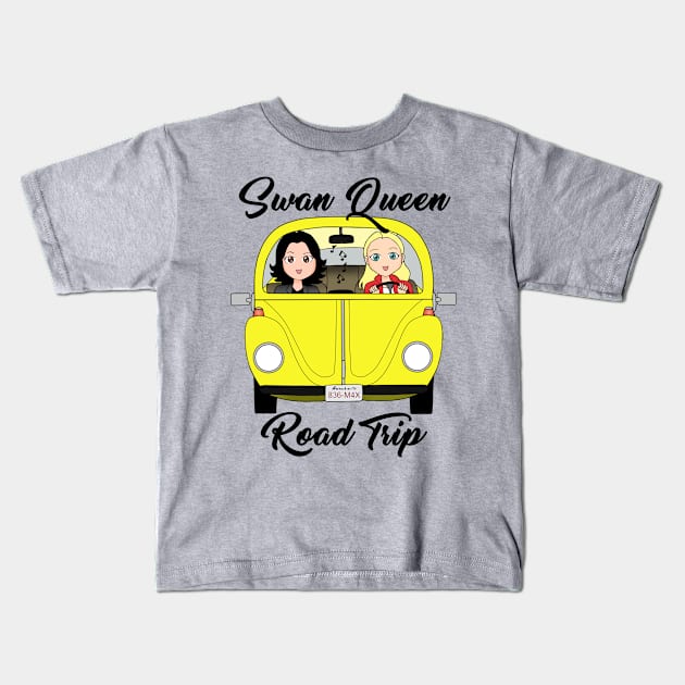 Swan Queen Road Trip Kids T-Shirt by ribeironathana